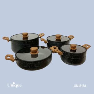سرویس قابلمه یونیک 8 پارچه مدل رویال درب سیلیکون کد UN-8184