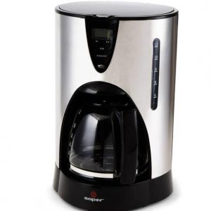 قهوه ساز ساپر مدل SCM-100D،صفحه نمایش دیجیتال،دارای قوری پیرکس مدرج،گنجایش : ۱/۵ لیتر آب ( ۴ الی ۱۲ فنجان قهوه )صفحه گرم کننده برای گرم نگاه داشتن قهوه و...