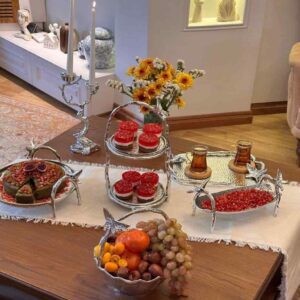 ست پذیرایی آلومینیومی طرح پروانه نقره‌ای