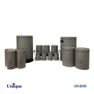 سرویس آشپزخانه 16پارچه طوسی فلورانس درب فلزی یونیک کد UN-8048