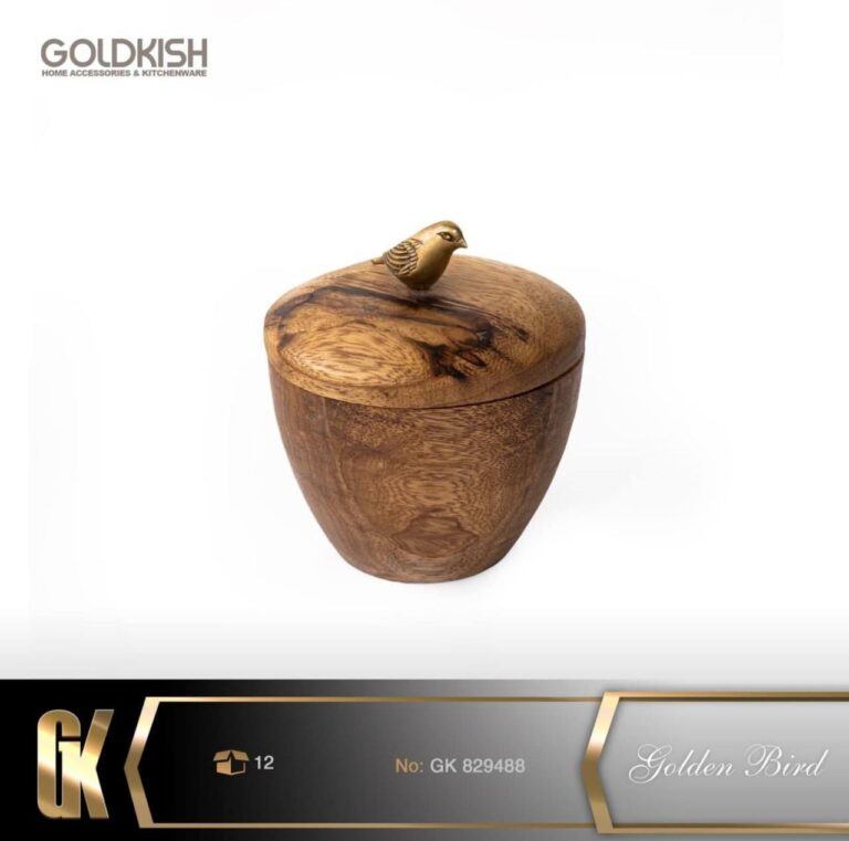 قندان چوبی برنجی گلدکیش Golden Bird کد GK829488