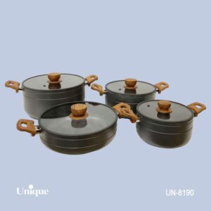 سرویس قابلمه یونیک 8 پارچه مدل رویال درب سیلیکون کد UN-8190