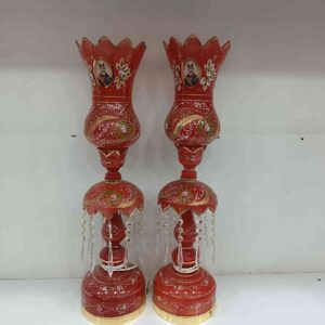 شمعدان لاله عباسی آب طلا قرمز گوجه ای کد002