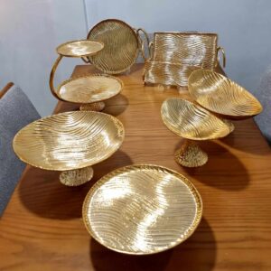 سرویس پذیرایی آلومنیومی موج طلایی براق 8 پارچه کد MOGT88-00