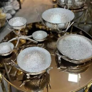 سرویس پذیرایی آلومنیومی انجل نقره ای براق 4 پارچه کد angelN48-00