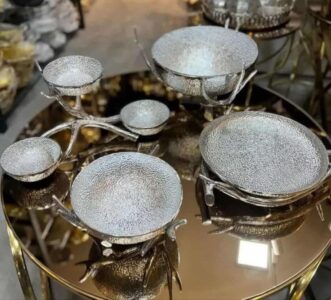 سرویس پذیرایی آلومنیومی انجل نقره ای براق 4 پارچه کد angelN48-00