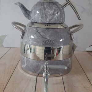 کتری قوری طرح ترک سنگی استیل قوری استیل نزاز (2طرح) کد 2609