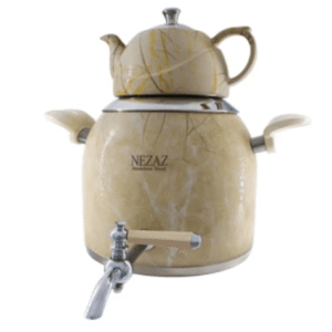 کتری قوری طرح سنگ رنگی استیل (قوری چینی) نزاز (5طرح) کد 3022