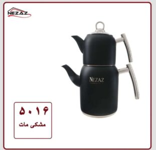 کتری قوری استوانه ای استیل رنگ مشکی مات پاستیلی نزاز کد 5016