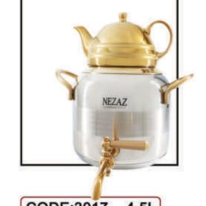 کتری قوری ترک نزاز دسته طلایی کد 3017