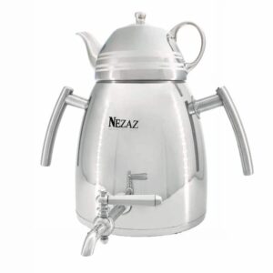 کتری قوری 6 لیتر هرمی نزاز (قوری کروم) کد 4024