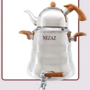 کتری قوری 6 لیتر هرمی کلاسیک دسته چوبی نزاز کد 4030