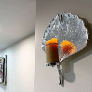 جاشمعی دیوارکوب آلومنیومی برگ انجیر نقره ای کد PN-anj406