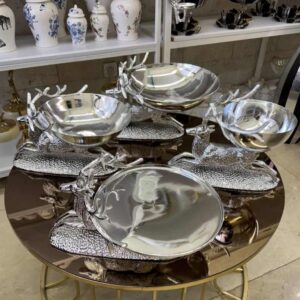 سرویس پذیرایی آلومنیومی گوزن نقره ای براق کد GVZN48-00