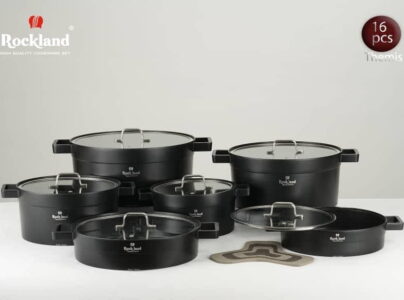 قابلمه 16 پارچه راکلند مدل تمیس مشکی کد temis-8204