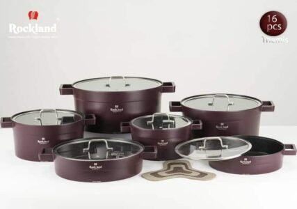 قابلمه 16 پارچه راکلند مدل تمیس زرشکی کد temis-8203