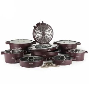 قابلمه 21 پارچه راکلند مدل تمیس زرشکی کد temis-6102