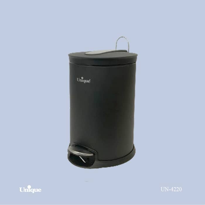 سطل زباله 12 لیتری مشکی پدالی یونیک درب آرام بند کد UN-4220