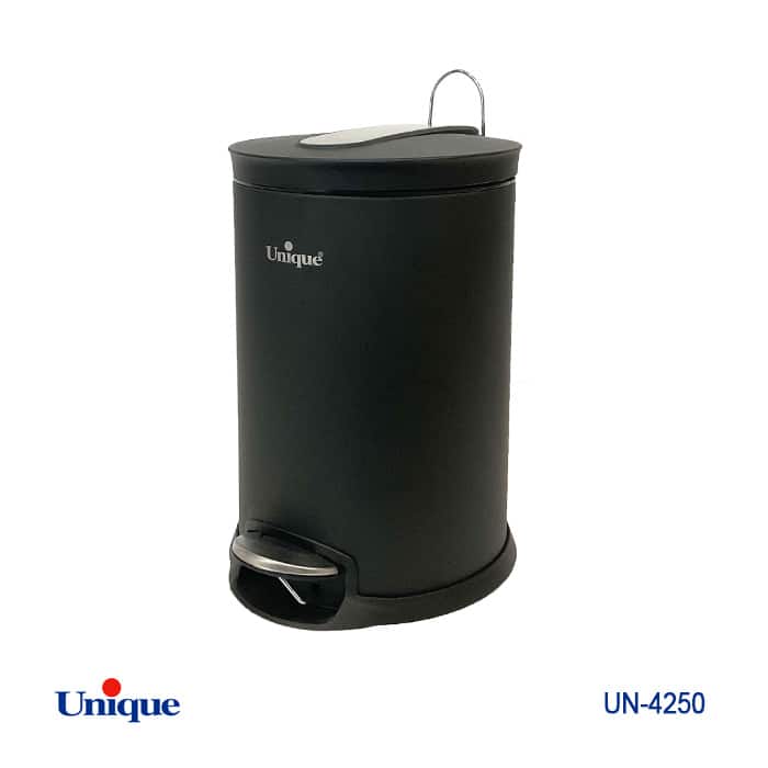 سطل زباله 14 لیتری مشکی پدالی یونیک درب آرام بند کد UN-4250