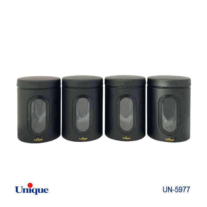ظرف جاحبوبات 1 لیتر مشکی پنجره دار یونیک مدل UN-5977
